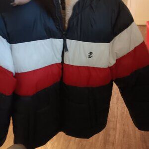 Izod - L - Winter jacket/coat red white & blue